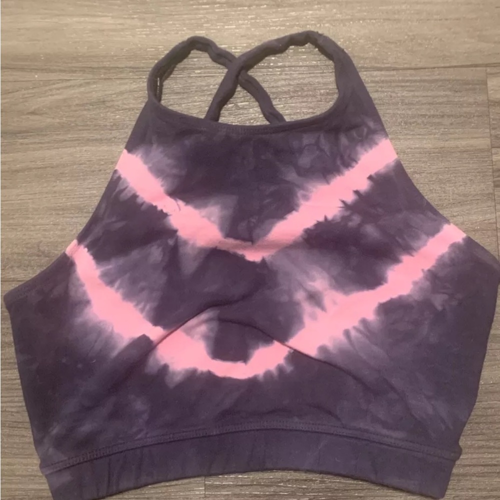 Electric & Rose Purple and Pink Tie-Dye Sports Bra